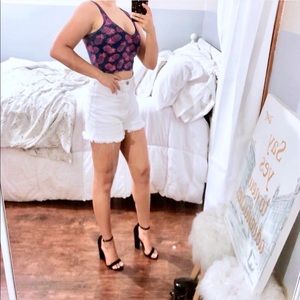 Aeropostale crop top navy and pink pineapples S